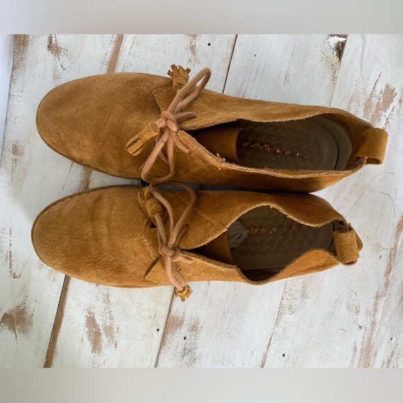 HUSH PUPPIES brown suede leather boots size 9 booties Cyra Catelyn EUC vintage - Picture 6 of 12